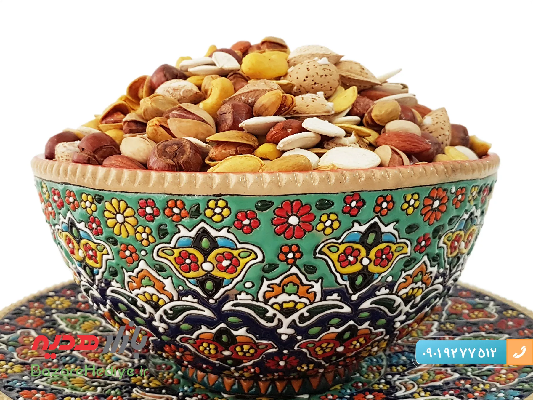 کاسه و بشقاب سفالی میناکاری