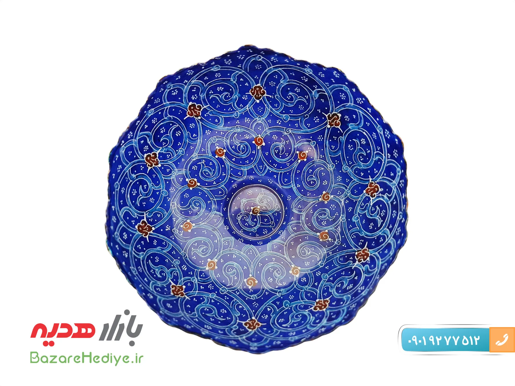 کاسه پایه دار میناکاری اسماعیلی ۱۰ سانتی متری