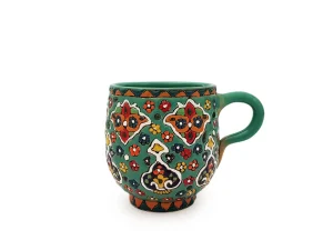 لیوان میناکاری سفالی دسته دار