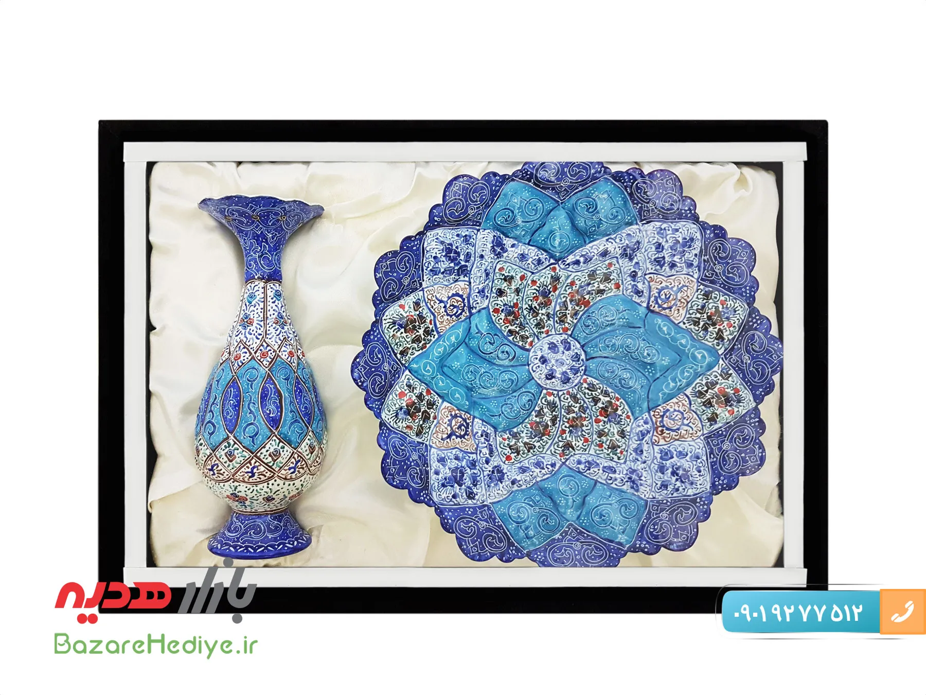 باکس میناکاری بشقاب ۲۰ و گلدان ۱۶ سانتی