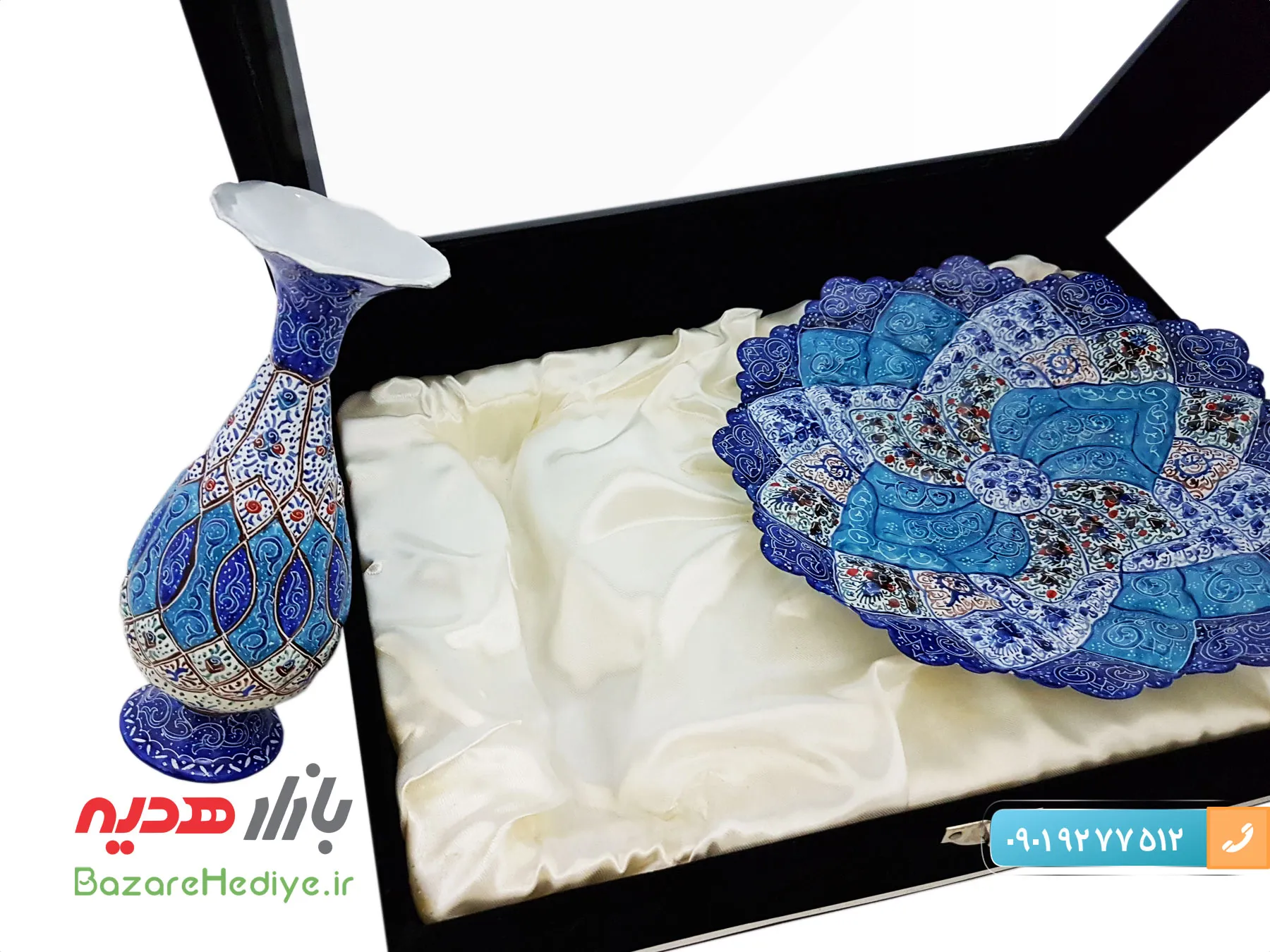 باکس میناکاری بشقاب ۲۰ و گلدان ۱۶ سانتی