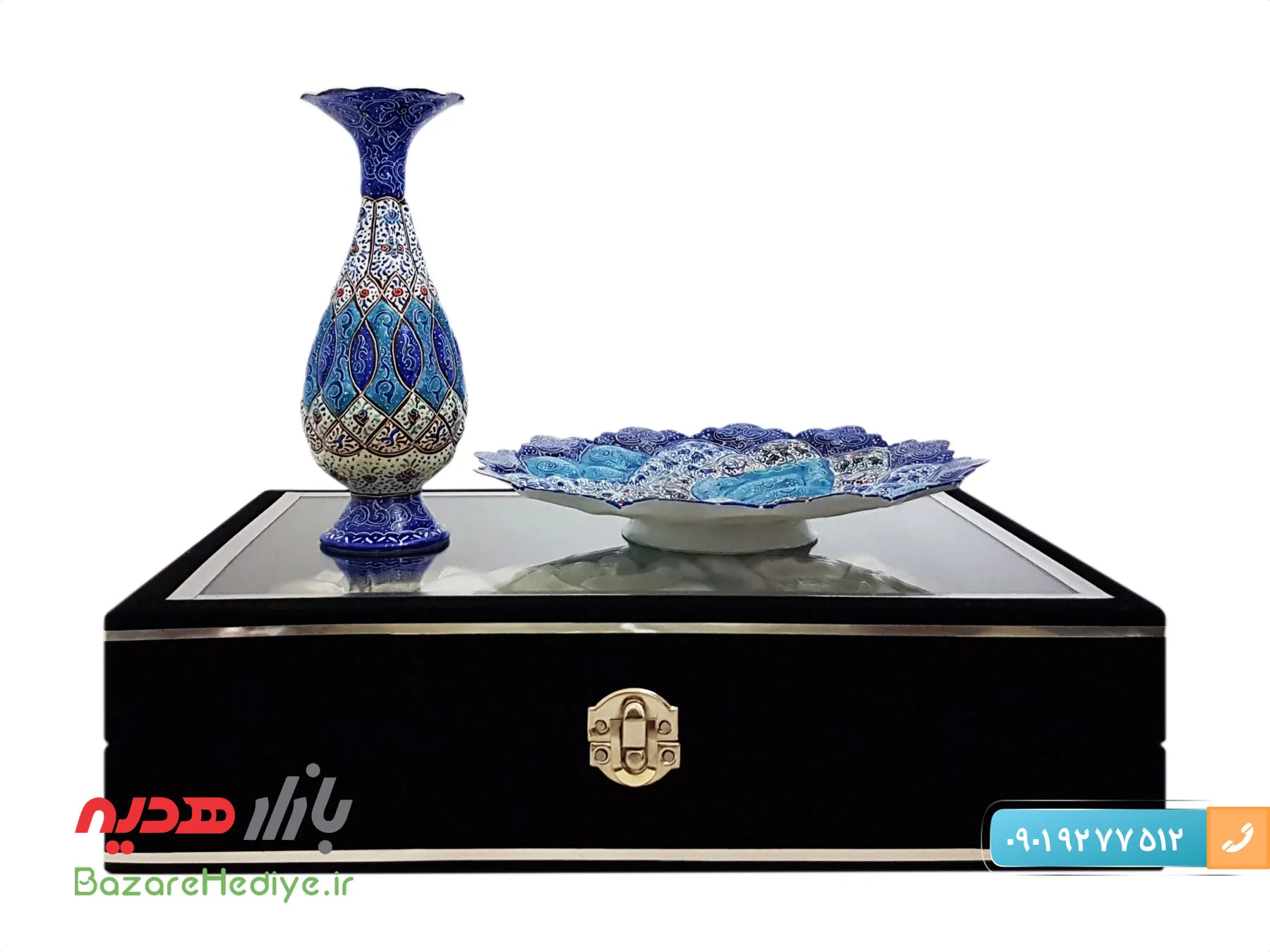 باکس میناکاری بشقاب ۲۰ و گلدان ۱۶ سانتی