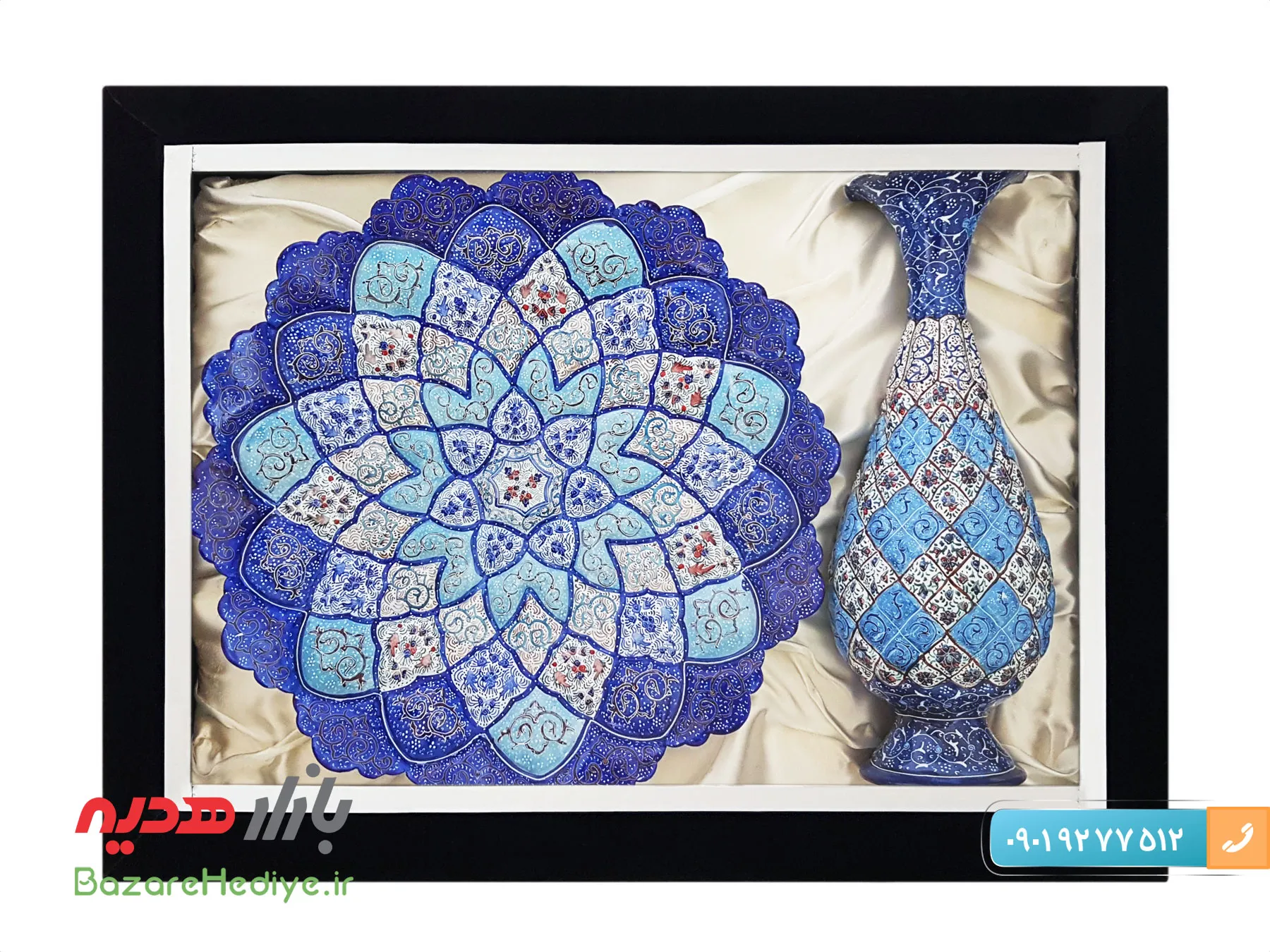 باکس میناکاری سایز بزرگ بشقاب ۳۰ و گلدان ۲۵ سانتی