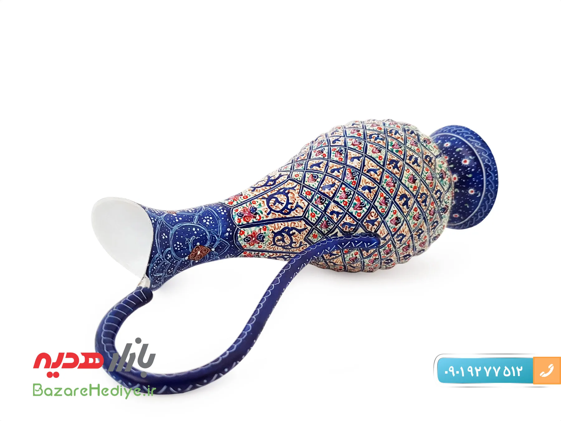 پارچ مسی میناکاری شده اسماعیلی ۱۶ سانتی متر
