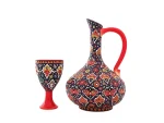 پارچ و لیوان سفالی میناکاری