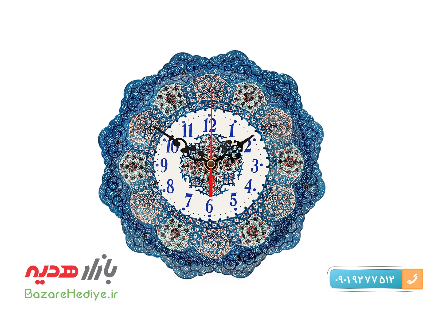 ساعت مسی میناکاری مرتضی اسماعیلی قطر ۲۰ سانتی