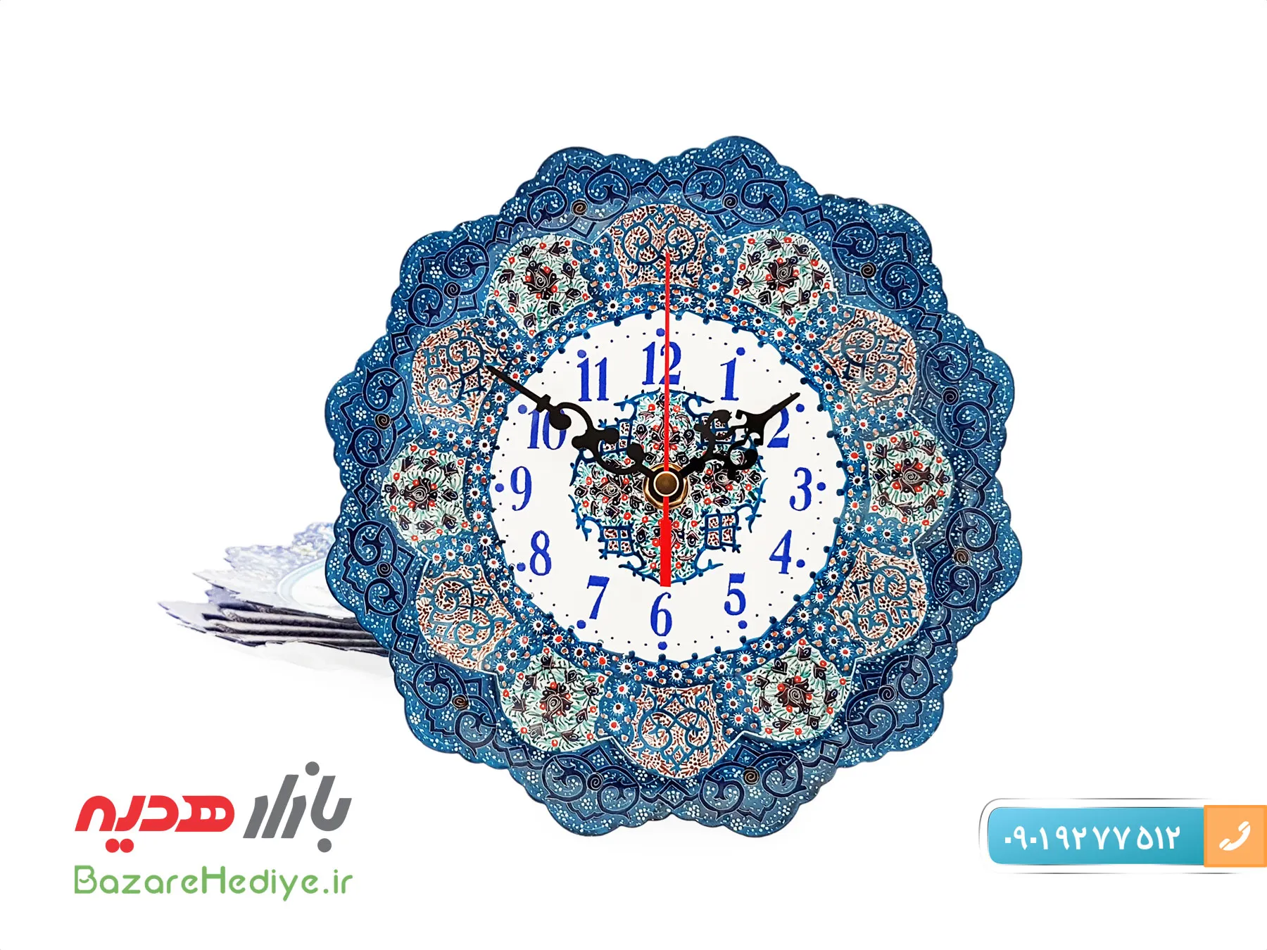ساعت مسی میناکاری مرتضی اسماعیلی قطر ۲۰ سانتی