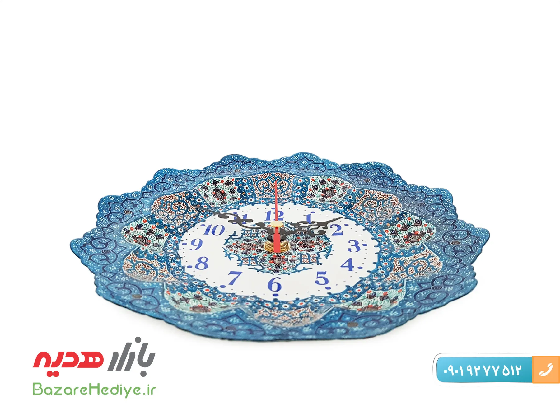 ساعت مسی میناکاری مرتضی اسماعیلی قطر ۲۰ سانتی