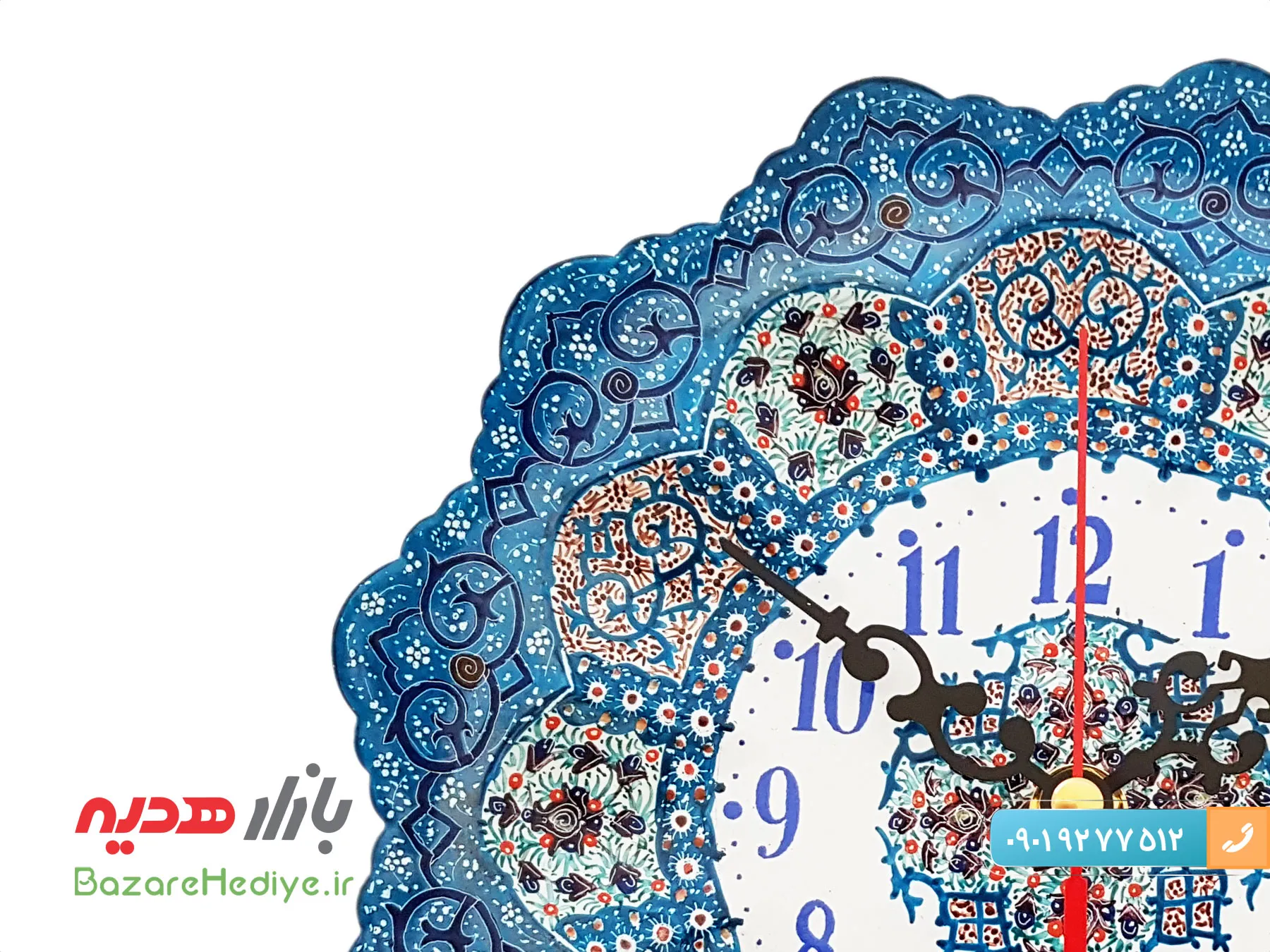 ساعت مسی میناکاری مرتضی اسماعیلی قطر ۲۰ سانتی