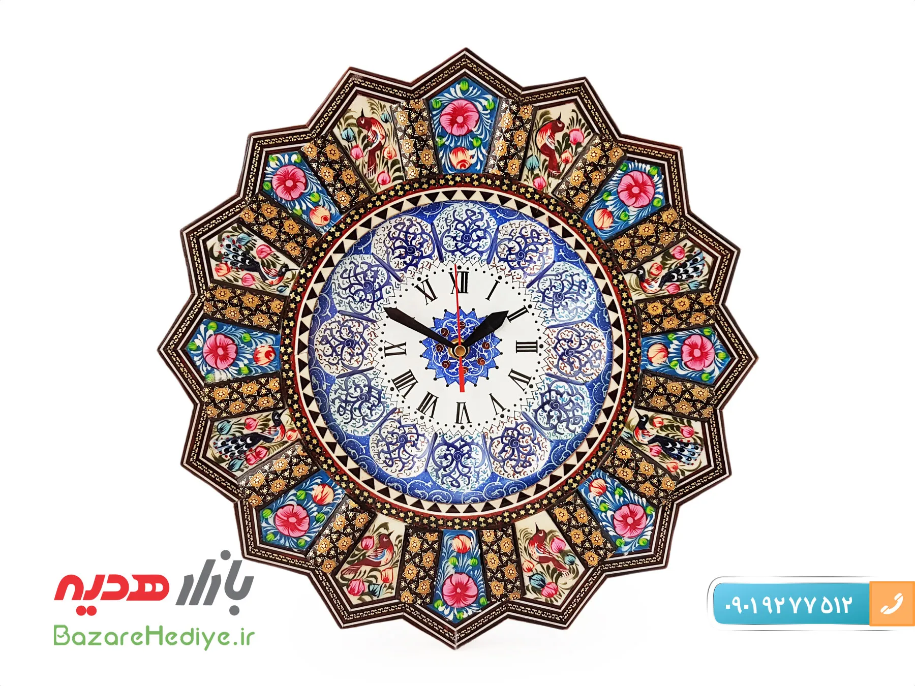 ساعت دیواری خورشیدی خاتم کاری اصفهان
