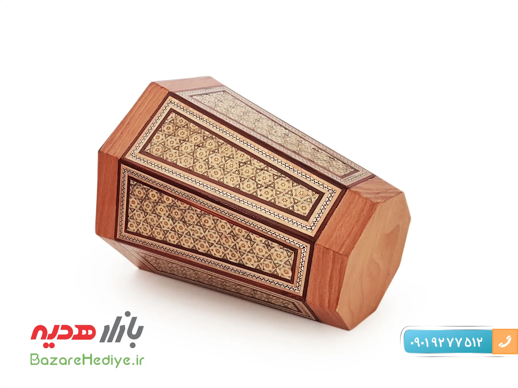 جعبه کلینکس دستمال کاغذی و سطل چوبی خاتم کاری شده اصفهان