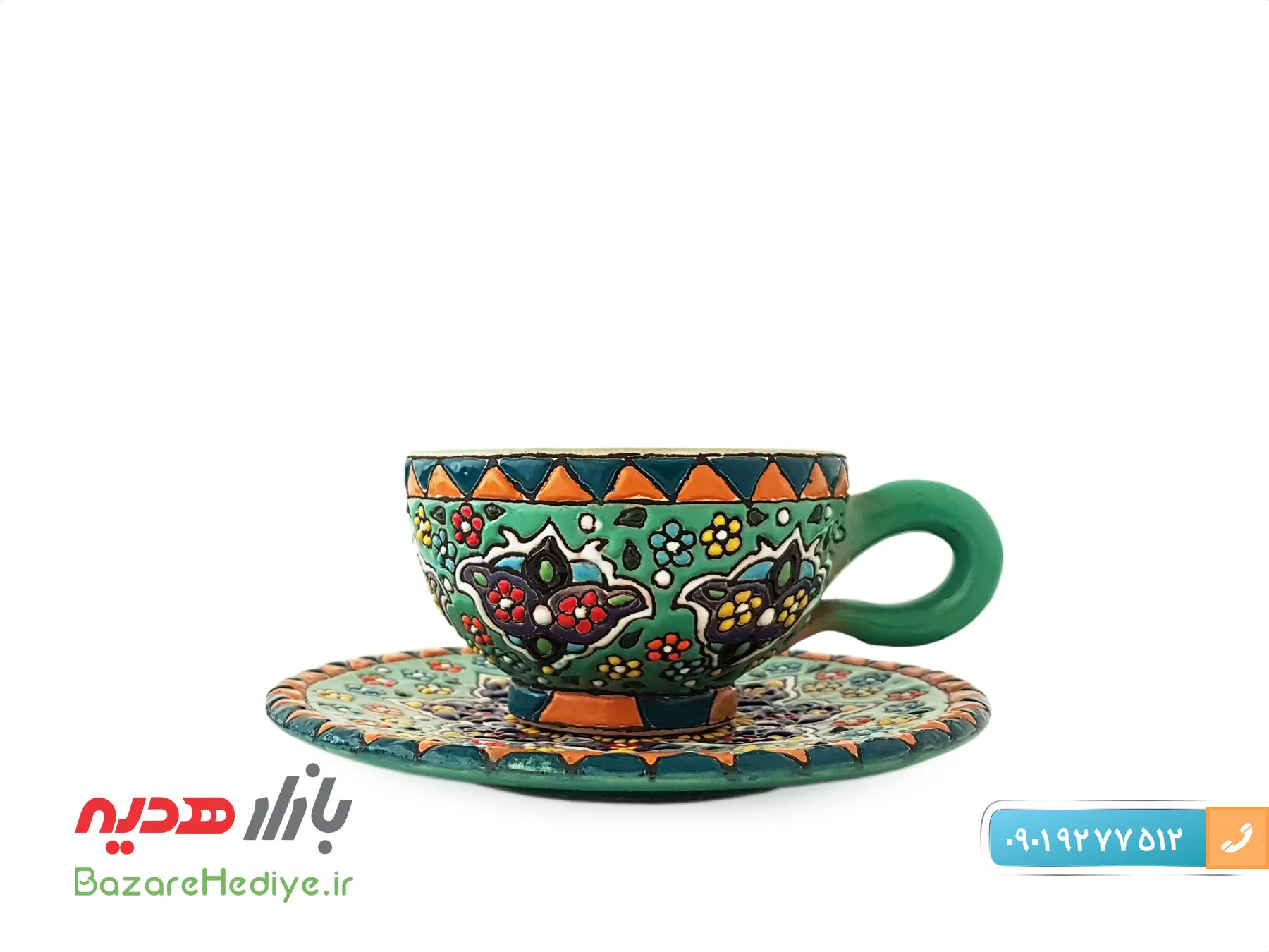 سرویس چای خوری سفالی میناکاری شده اصفهان