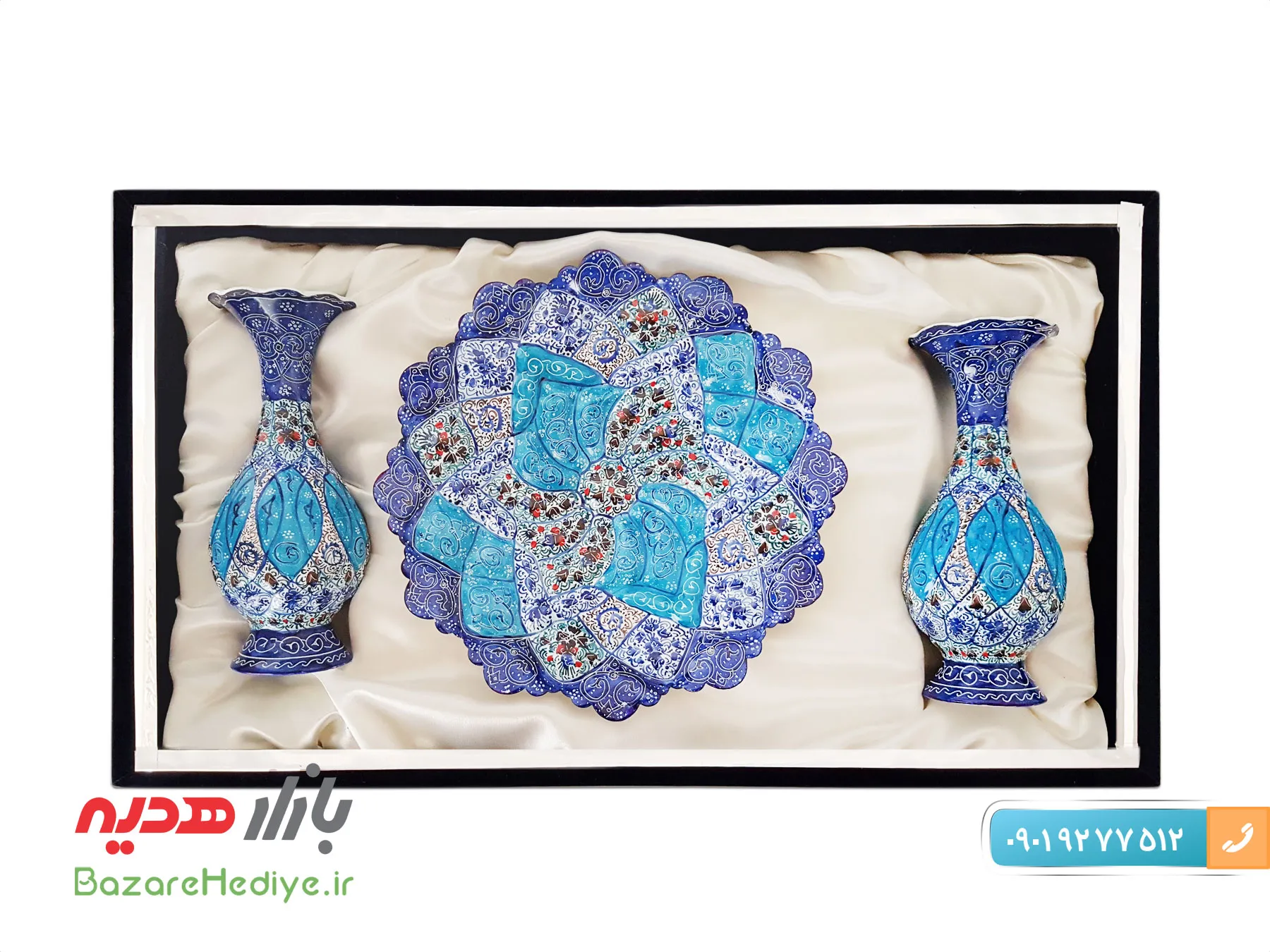 باکس ست میناکاری بشقاب ۲۰ و گلدان ۱۶ سانتی