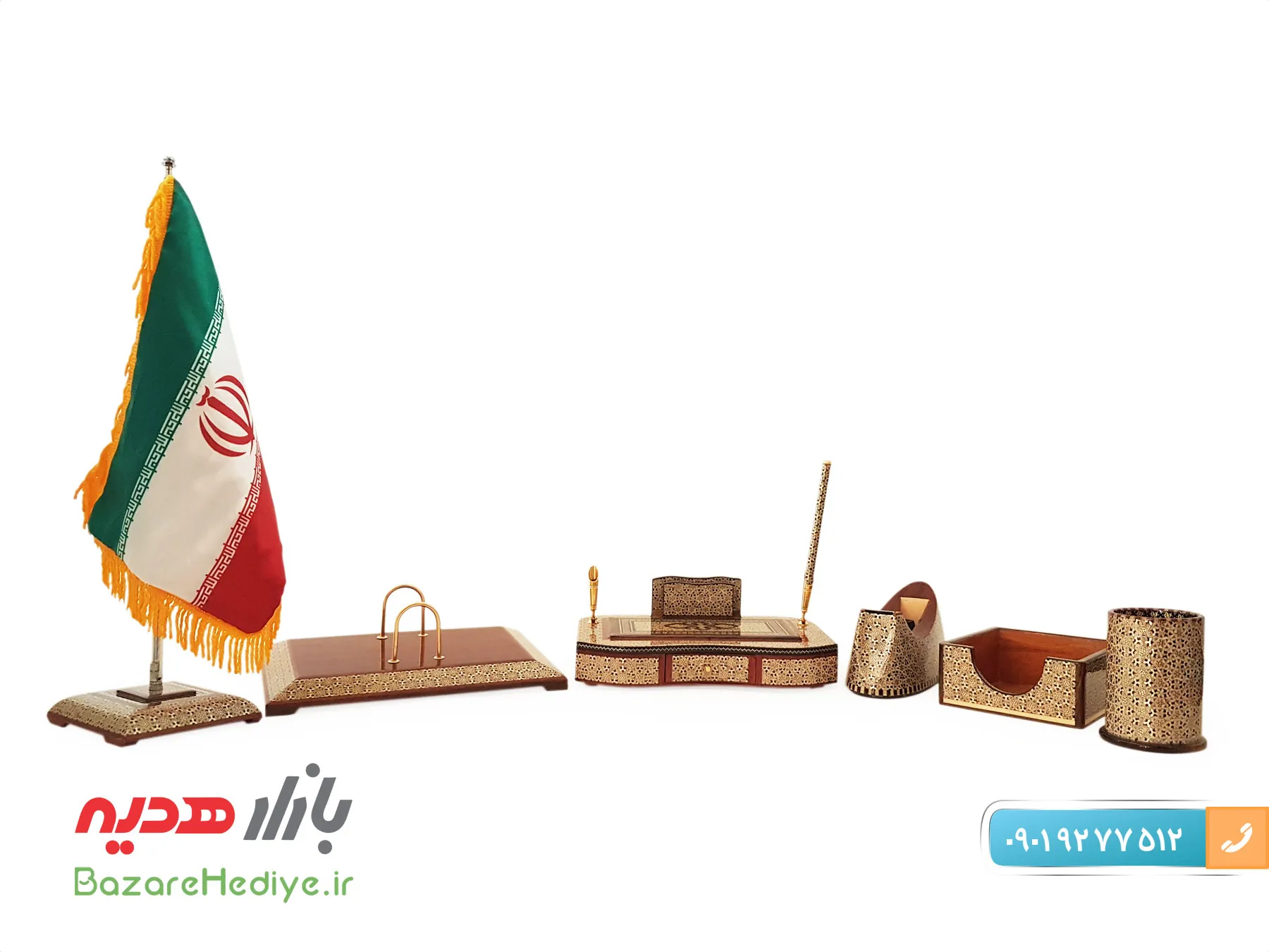 ست ۷ تکه میز اداری خاتم کاری اصفهان