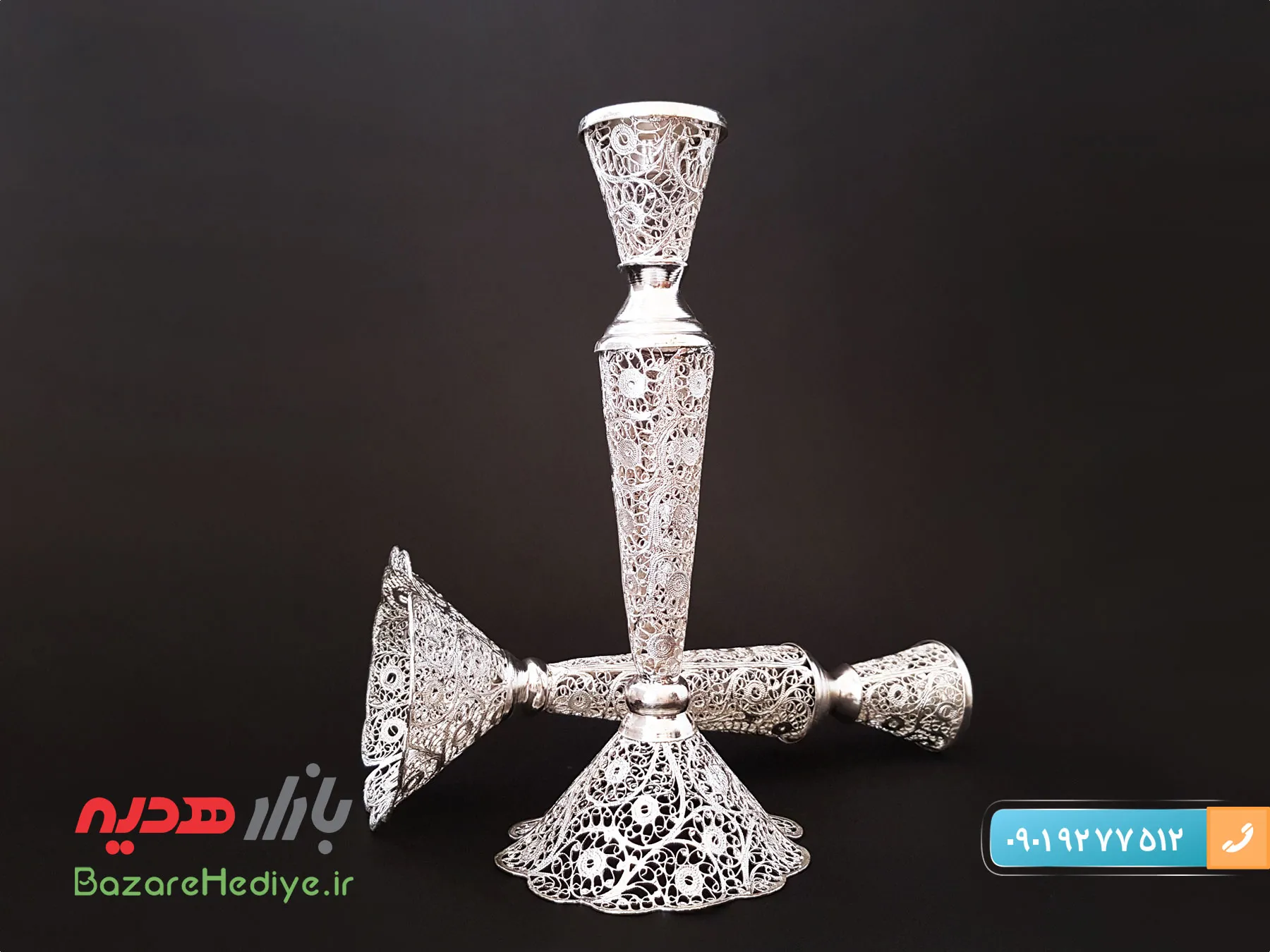 شمعدان مليله كارِی اصفهان ارتفاع ۳۰ سانتی متر