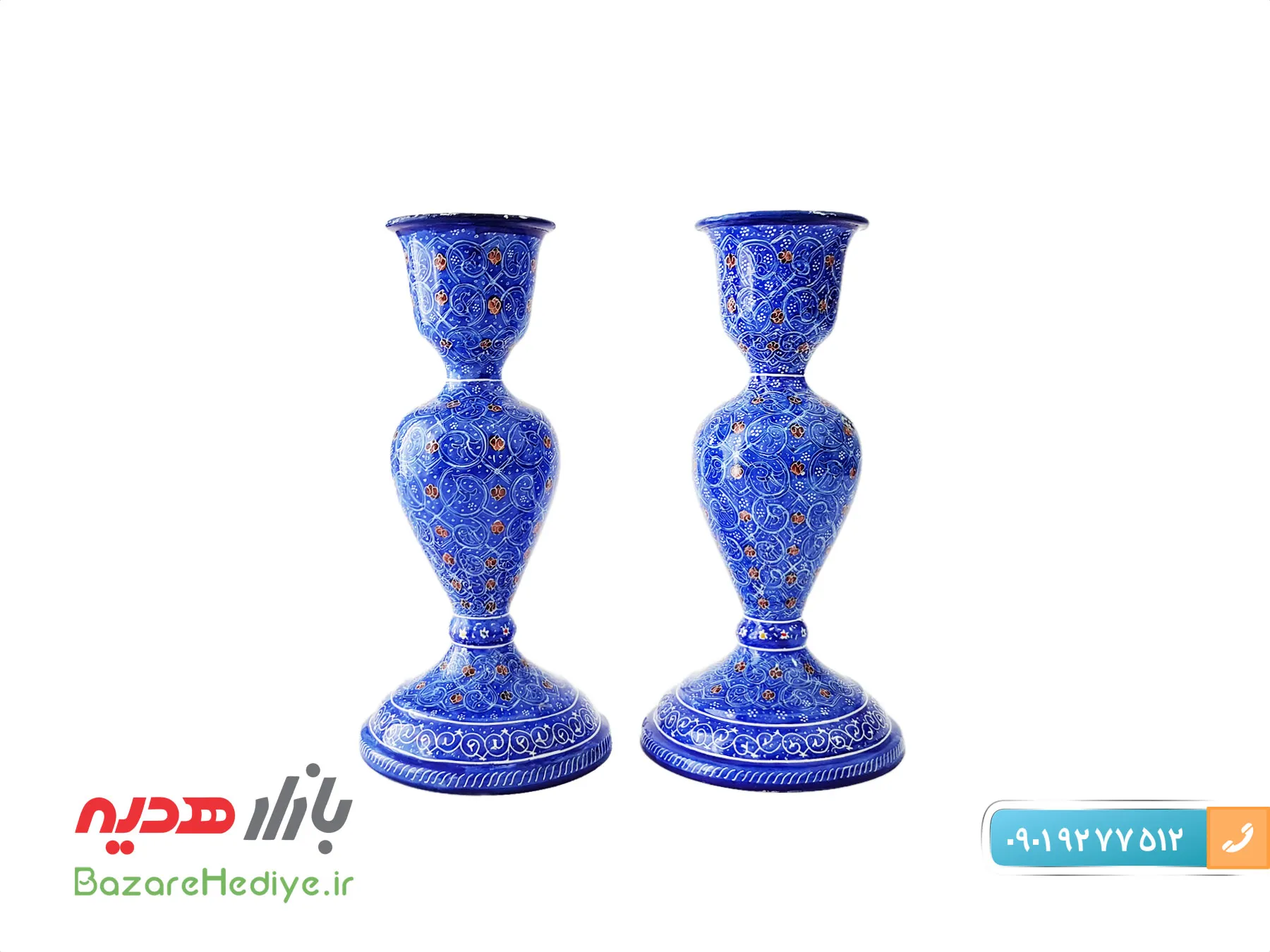 شمعدان مسی میناکاری