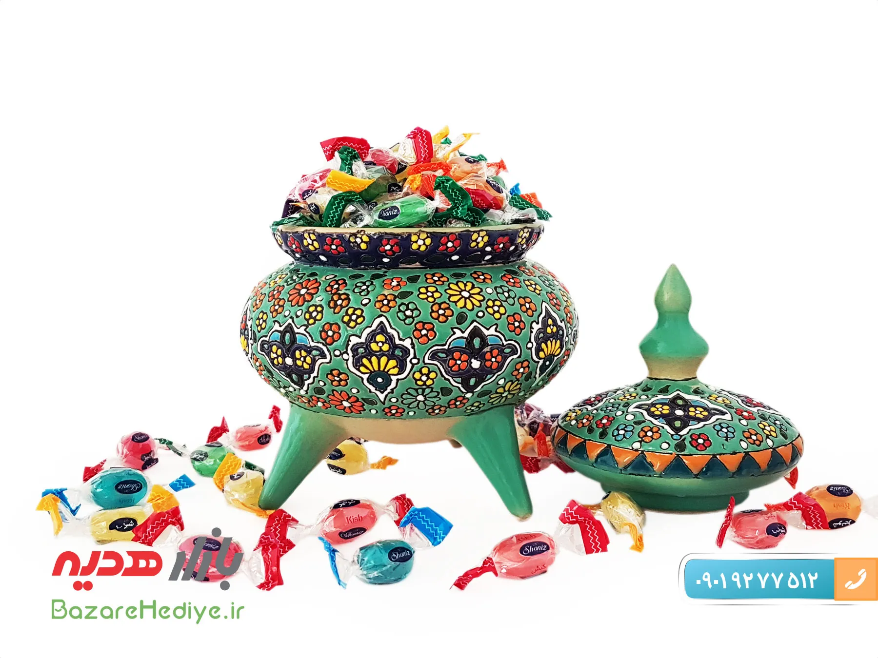 شکلات خوری میناکاری روی سفال