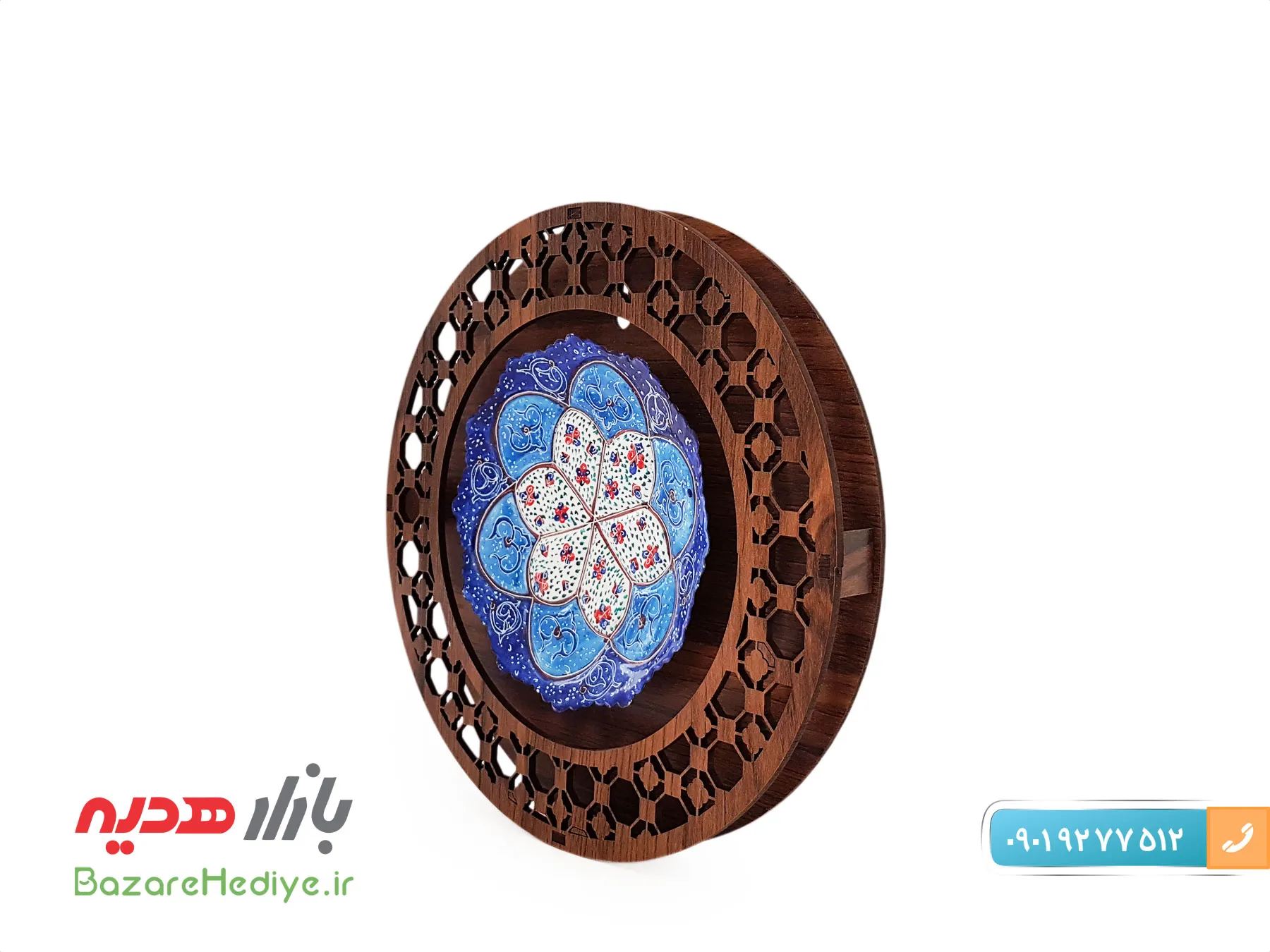 تابلو میناکاری ۱۰ سانتی جعبه چوبی گرد و مشبک