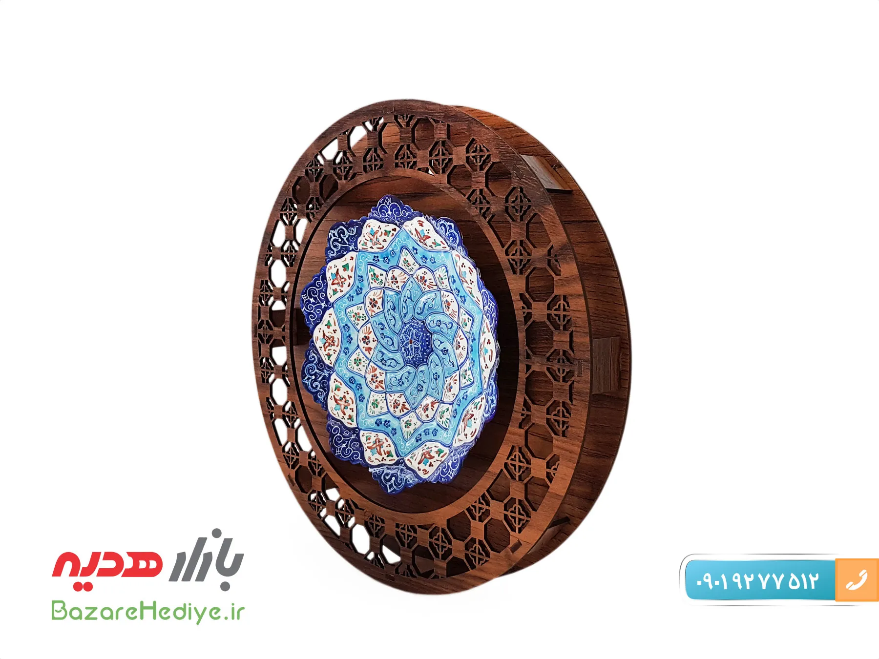 تابلو میناکاری اصفهان با قاب گرد ۱۶ سانتی متری