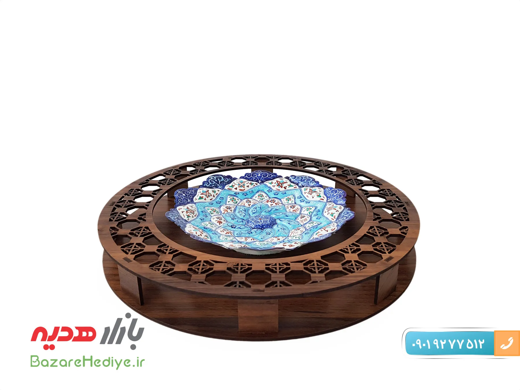 تابلو میناکاری اصفهان با قاب گرد ۱۶ سانتی متری