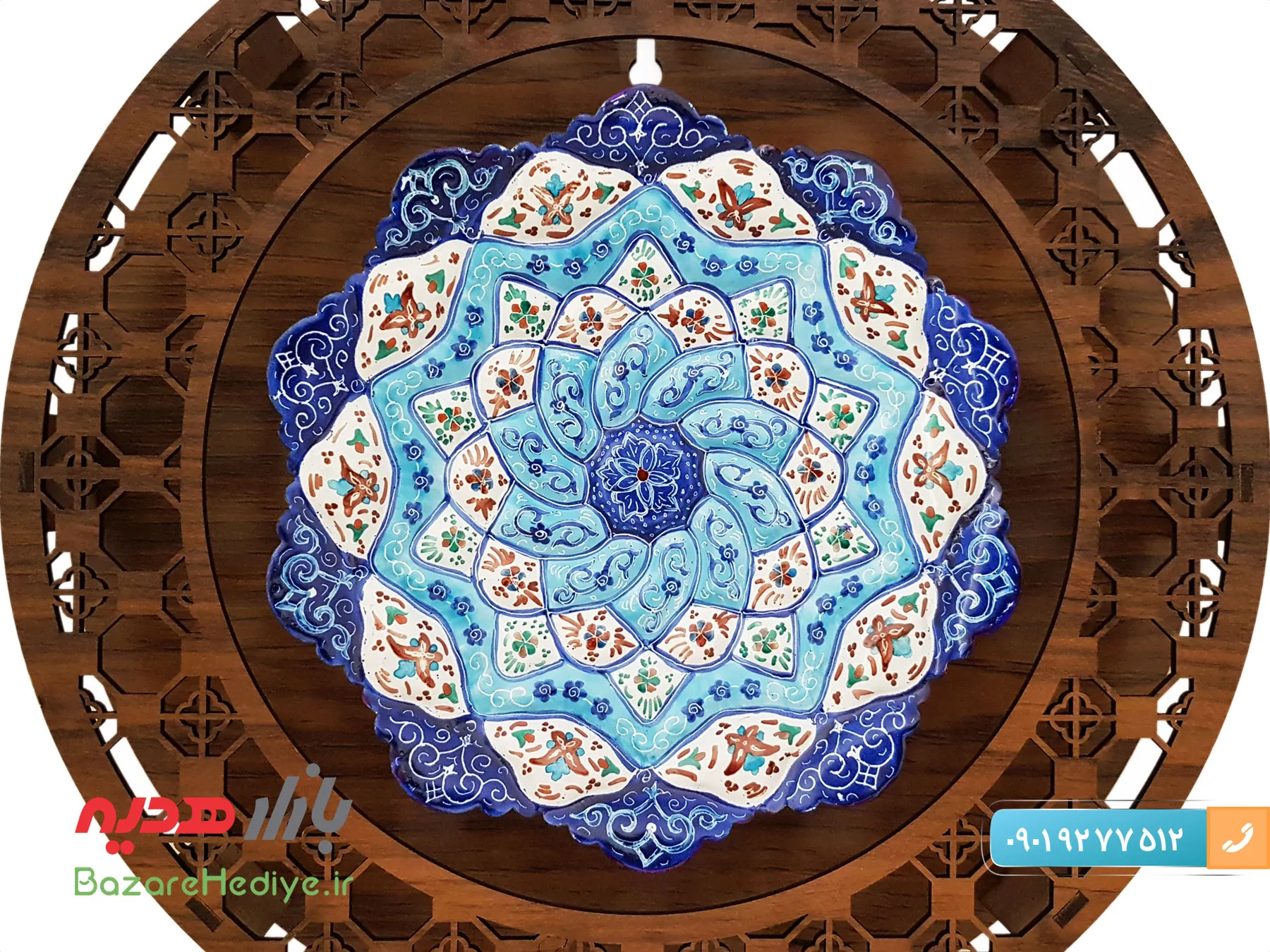 تابلو میناکاری اصفهان با قاب گرد ۱۶ سانتی متری