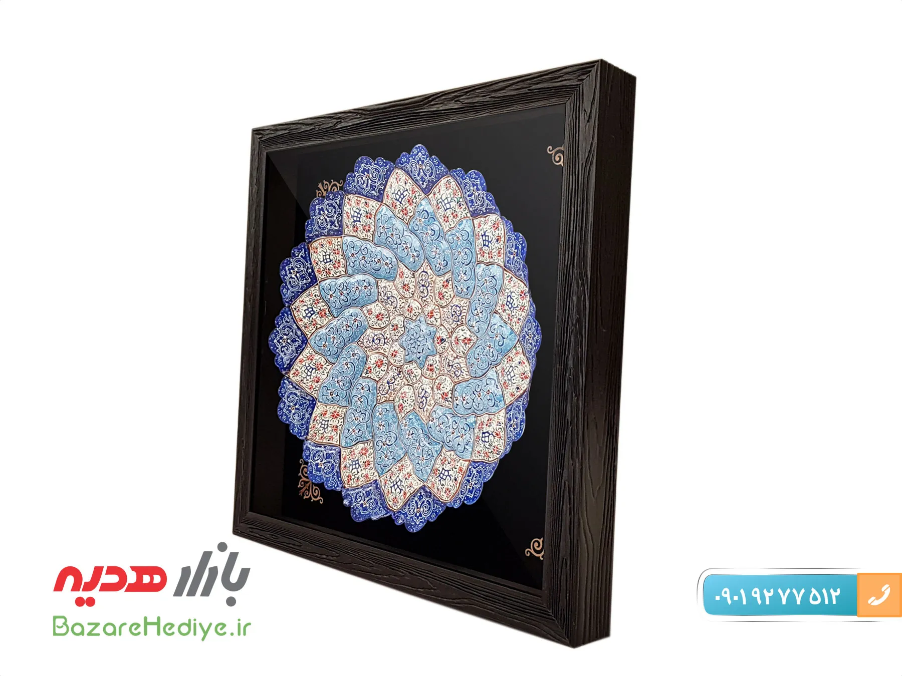 تابلو میناکاری بشقابی با قطر ۳۰ سانتی متر
