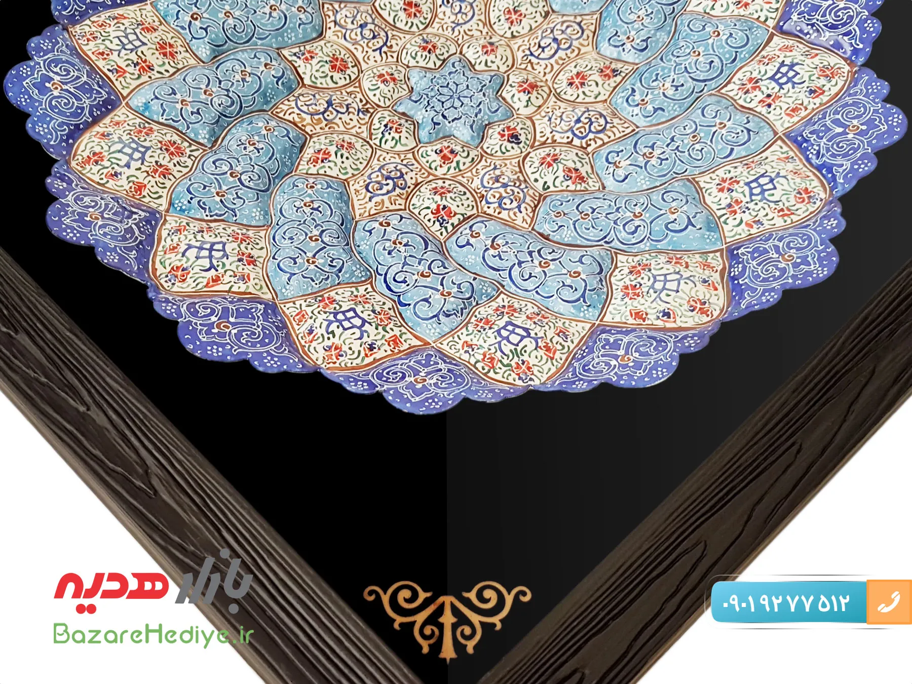 تابلو میناکاری بشقابی با قطر ۳۰ سانتی متر