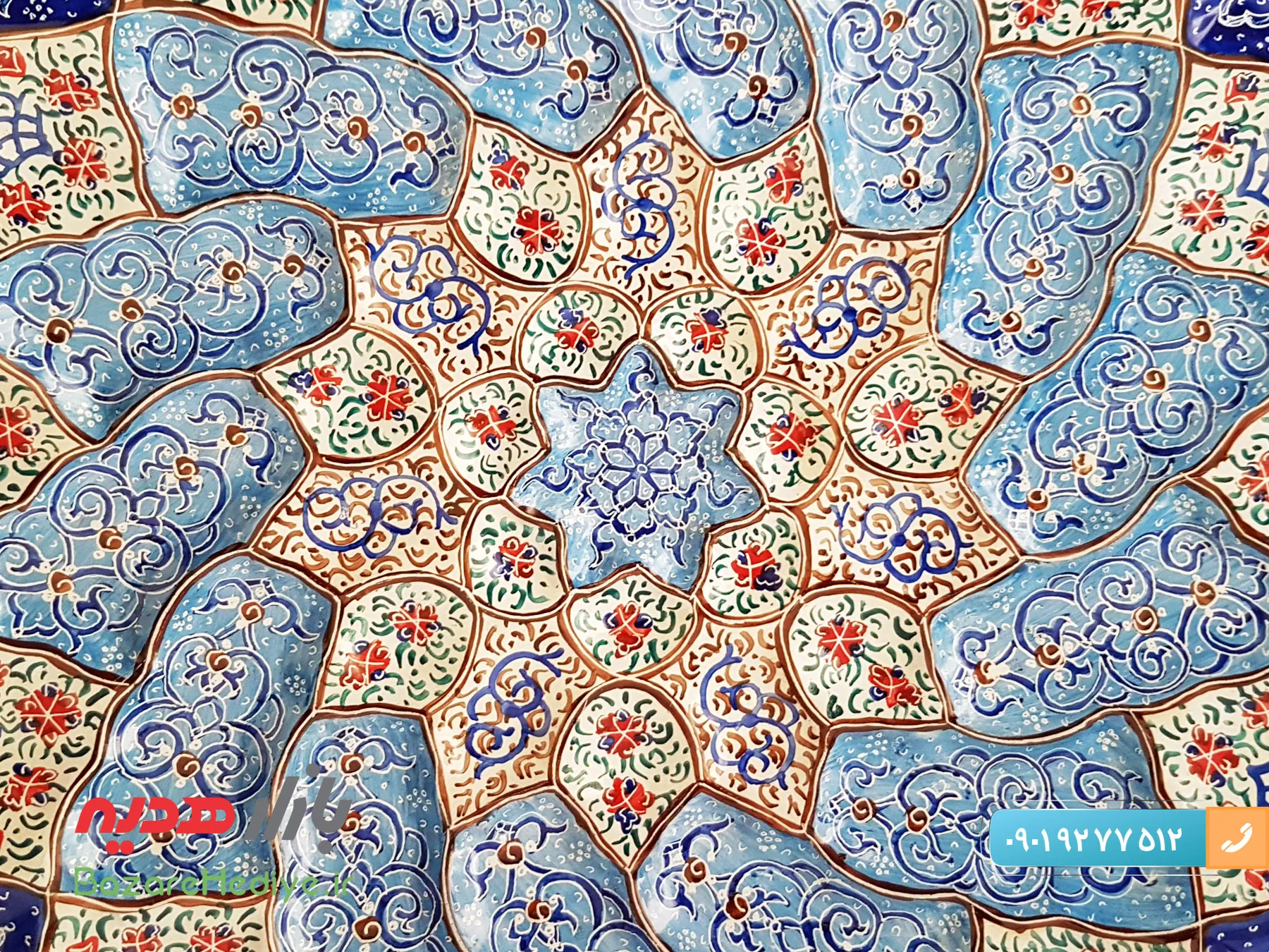 تابلو میناکاری بشقابی با قطر ۳۰ سانتی متر