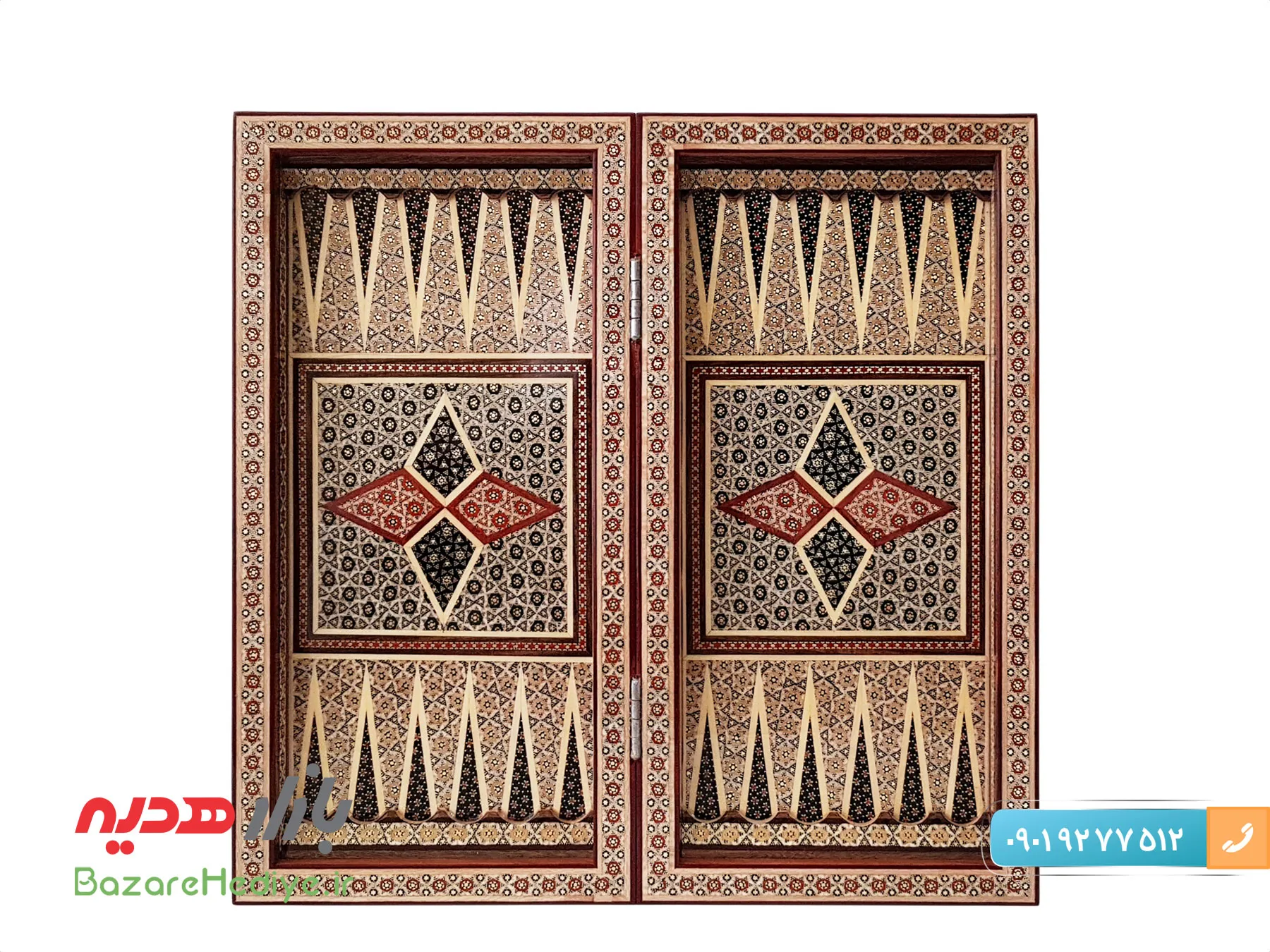 تخته نرد و شطرنج ۴۰ سانتی متری خاتم کاری اعلا