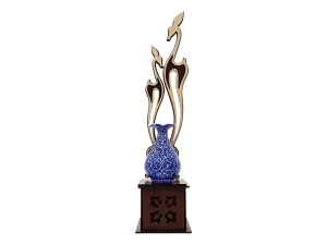 تندیس گلدان میناکاری طرح غزال