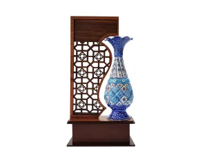 تندیس گلدان میناکاری ۱۶ سانتی متری