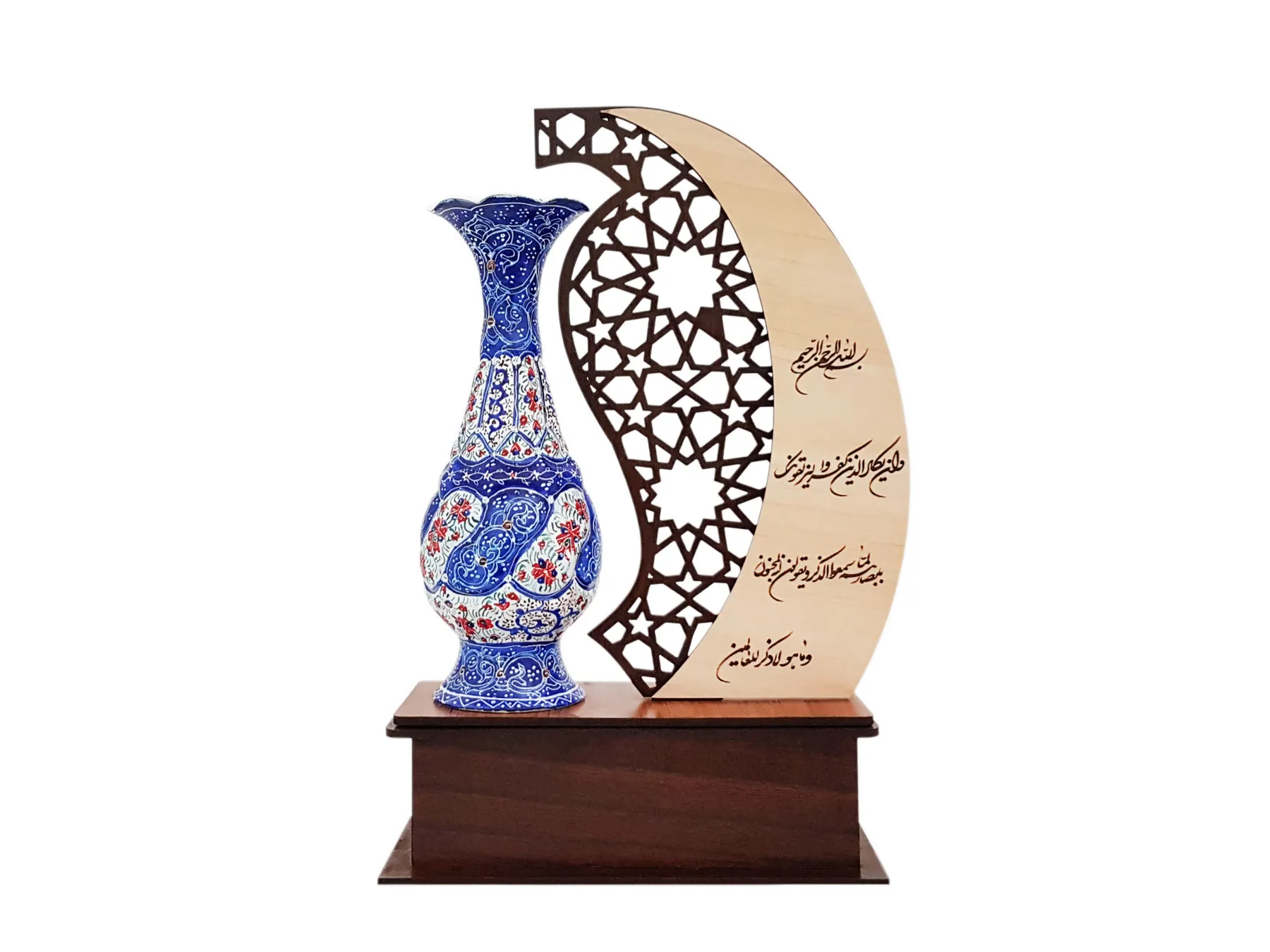 تندیس گلدان میناکاری اصفهان طرح مهر و ماه