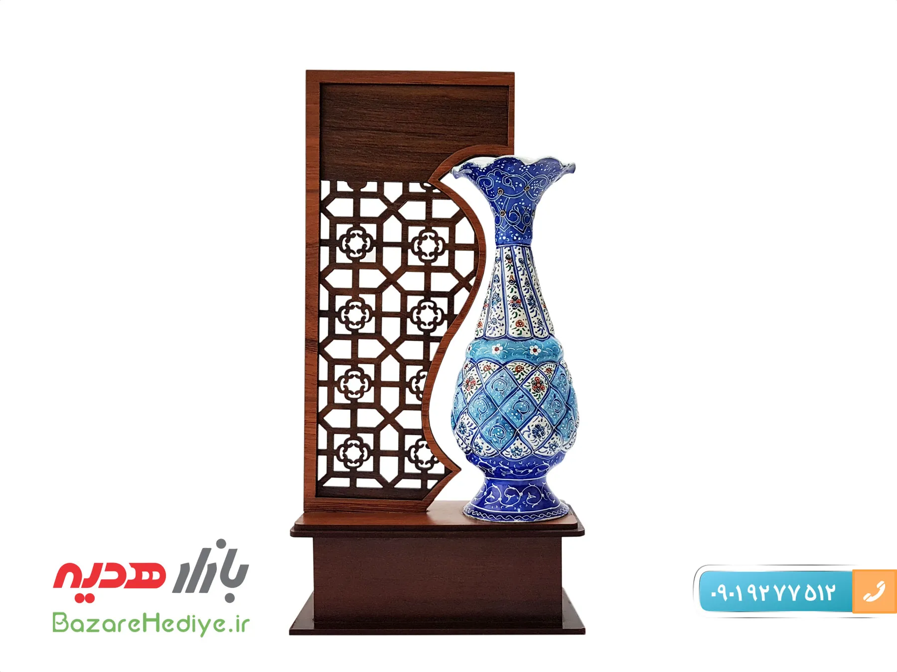 تندیس گلدان میناکاری ۱۶ سانتی متری
