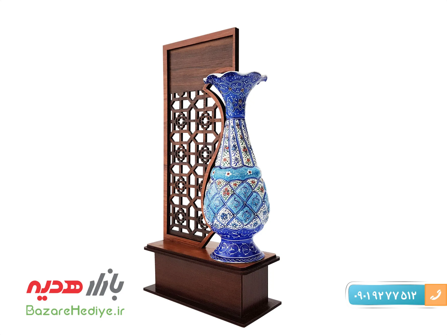 تندیس گلدان میناکاری ۱۶ سانتی متری