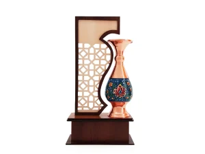 تندیس ۱۶ سانتی گلدان مس و پرداز