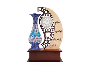 تندیس میناکاری مهر و ماه با ساعت