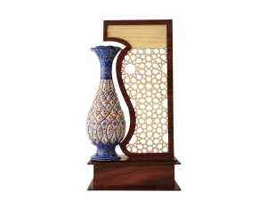 تندیس گلدان ۲۰ سانتی میناکاری شده اصفهان