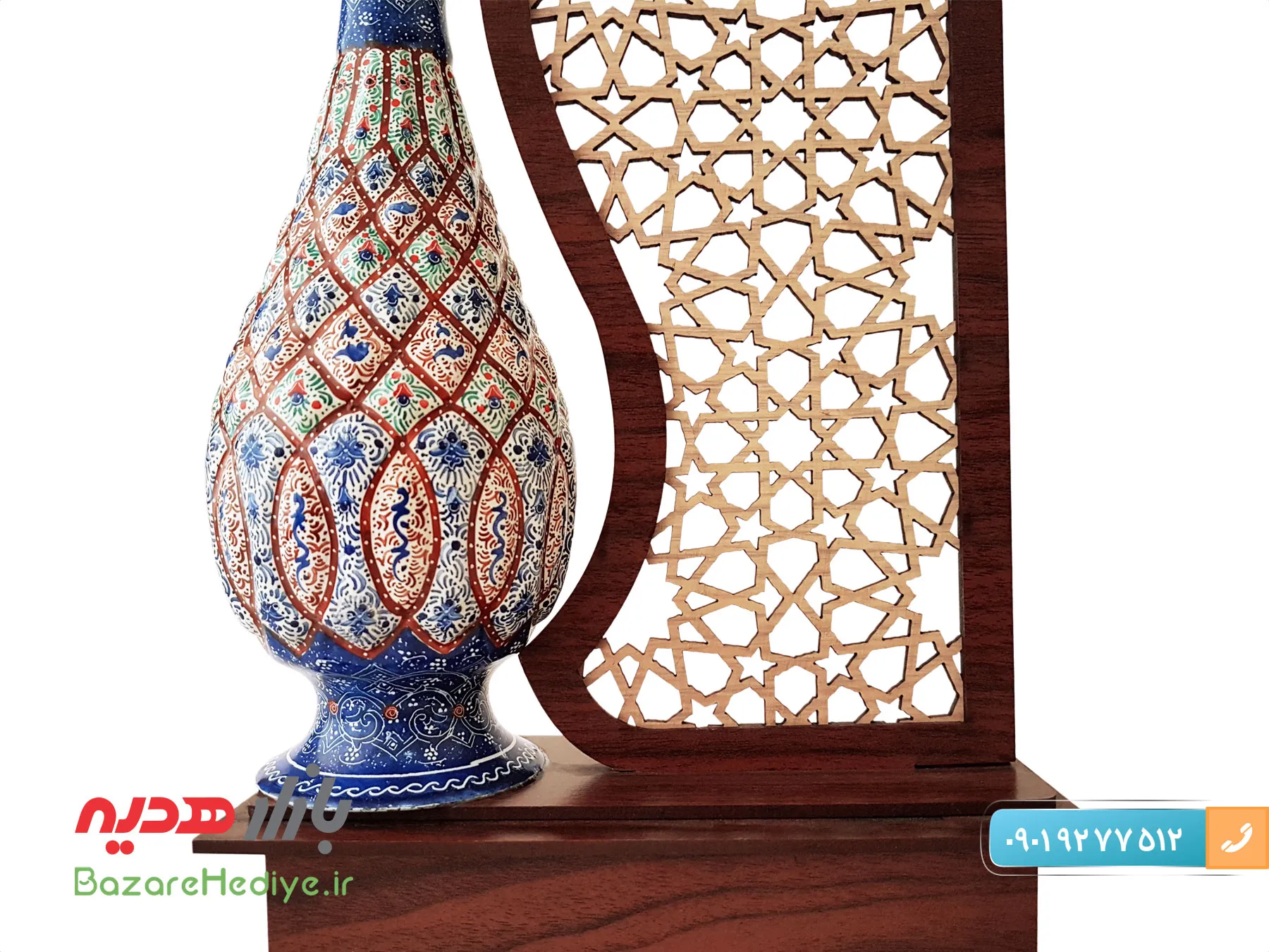 تندیس گلدان ۲۰ سانتی میناکاری شده اصفهان