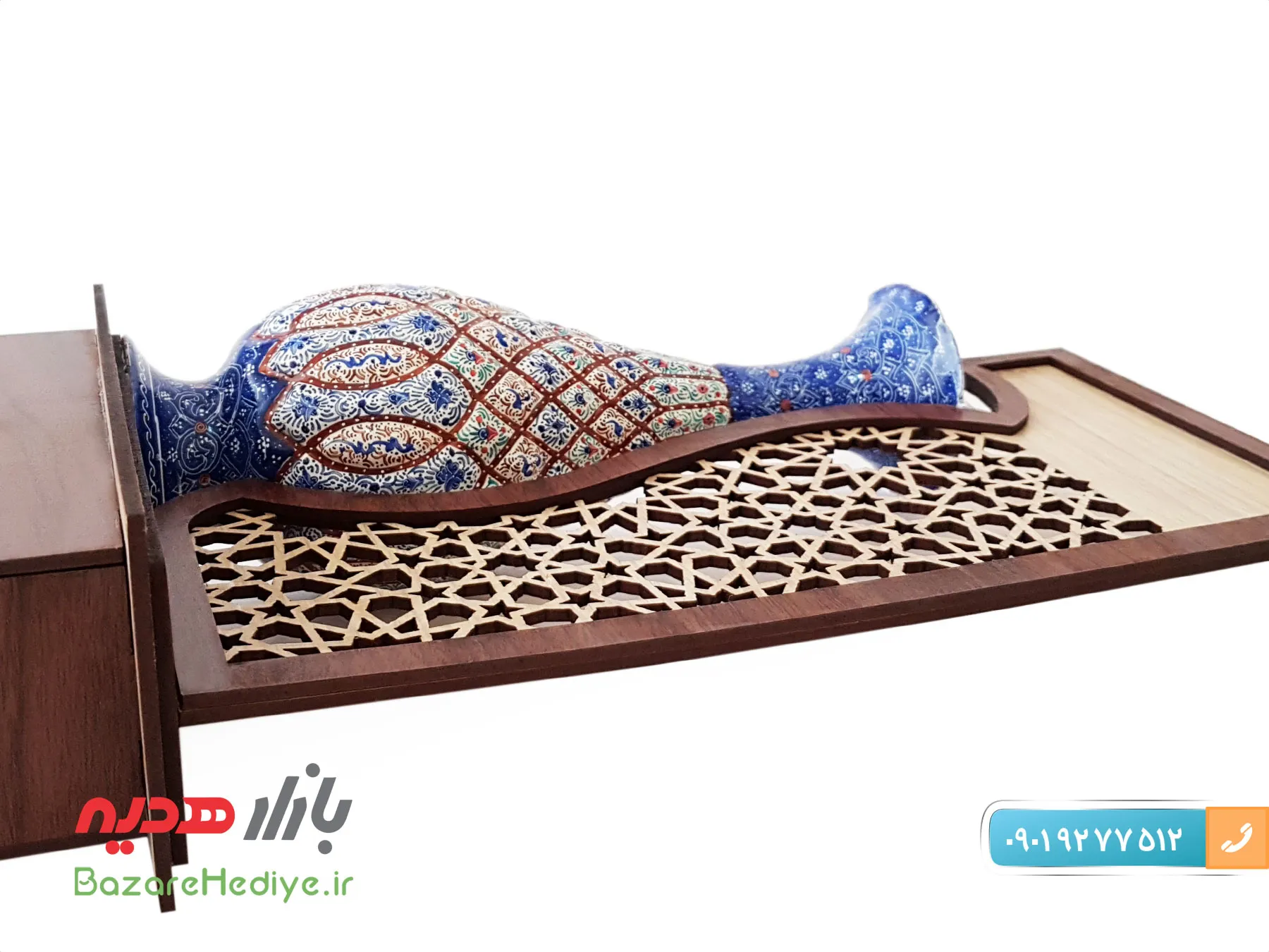 تندیس گلدان ۲۰ سانتی میناکاری شده اصفهان