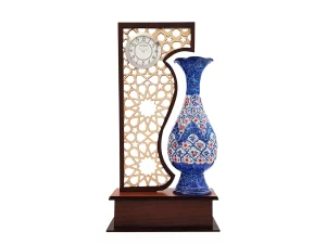 تندیس ساعت گلدان ۲۰ سانتی میناکاری