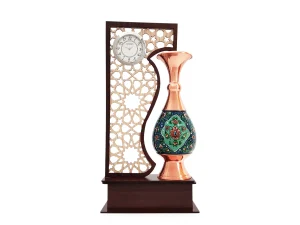 تندیس ساعت دار گلدان ۲۰ سانتی مس و پرداز