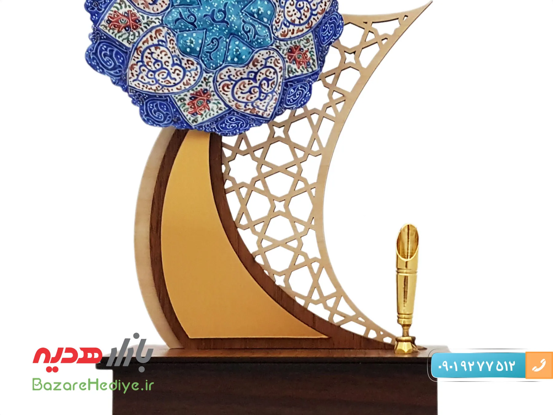 تندیس جا قلمی مشبک میناکاری اصفهان