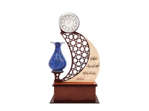 تندیس ساعت دار مینا کاری طرح ماهرخ