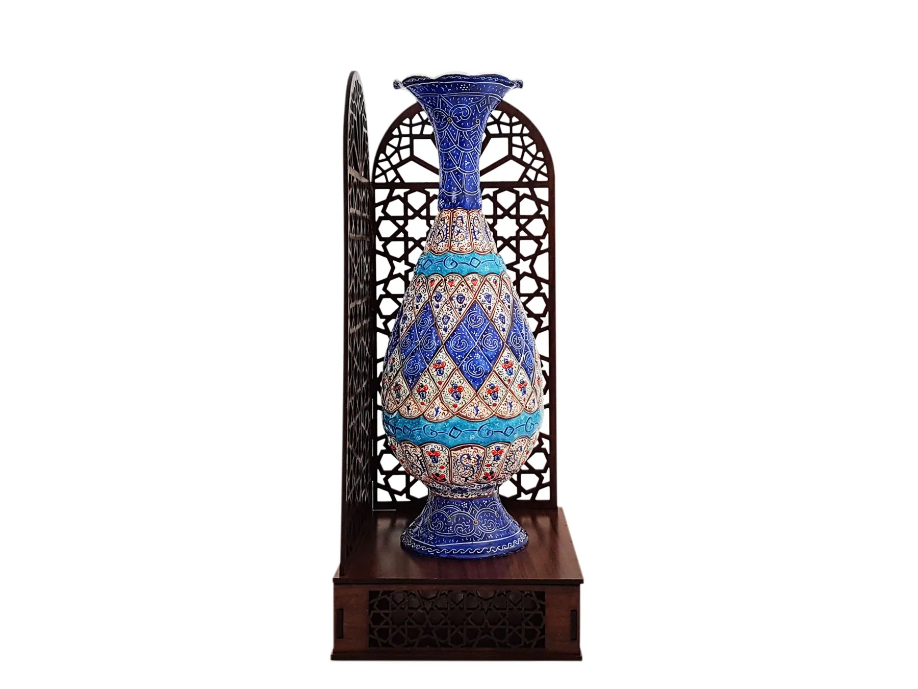تندیس گلدان میناکاری ۲۵ سانتی طرح معراج
