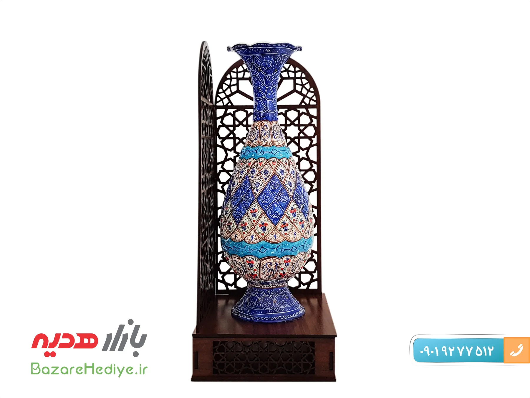 تندیس گلدان میناکاری ۲۵ سانتی طرح معراج
