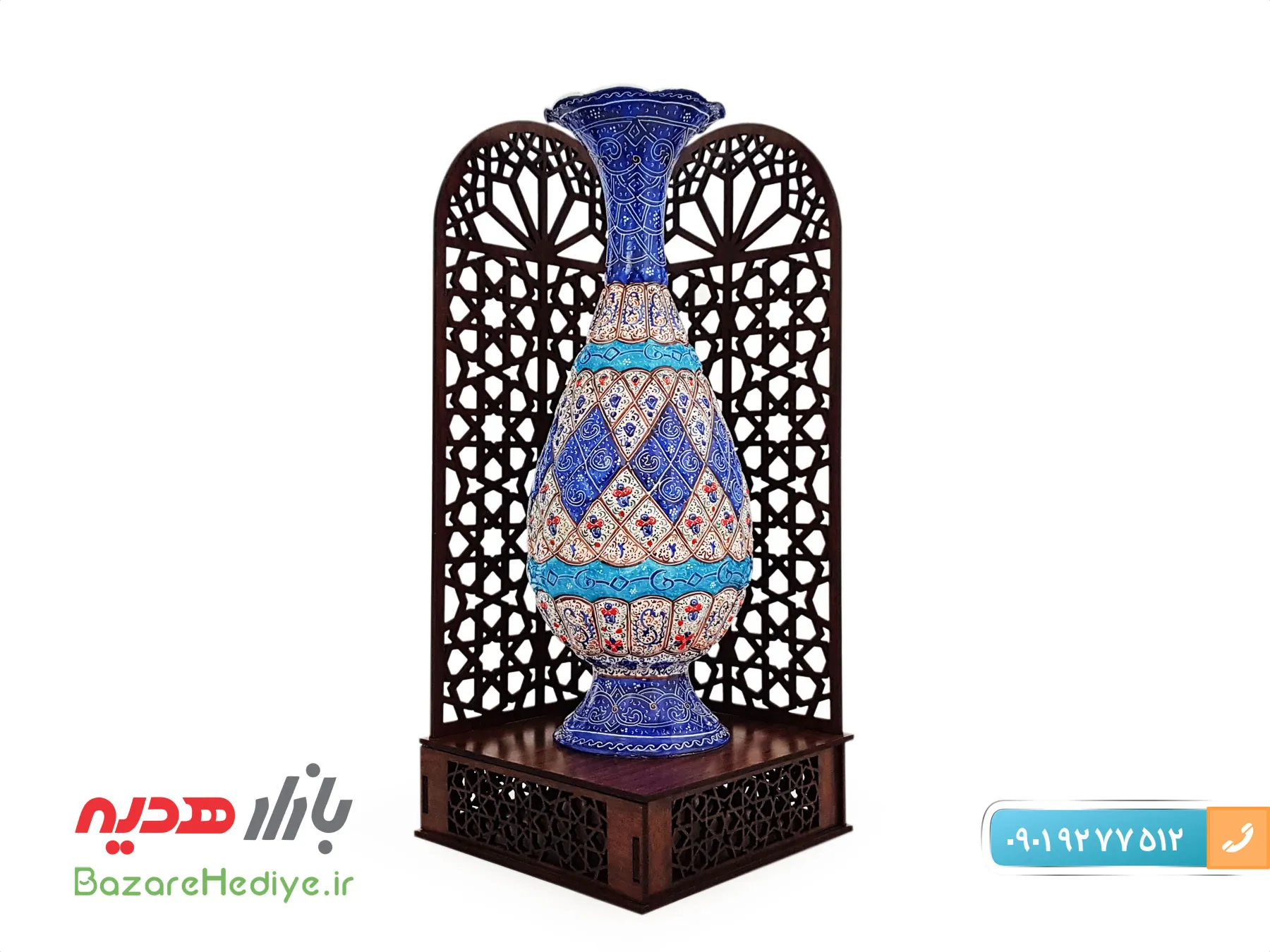 تندیس گلدان میناکاری ۲۵ سانتی طرح معراج