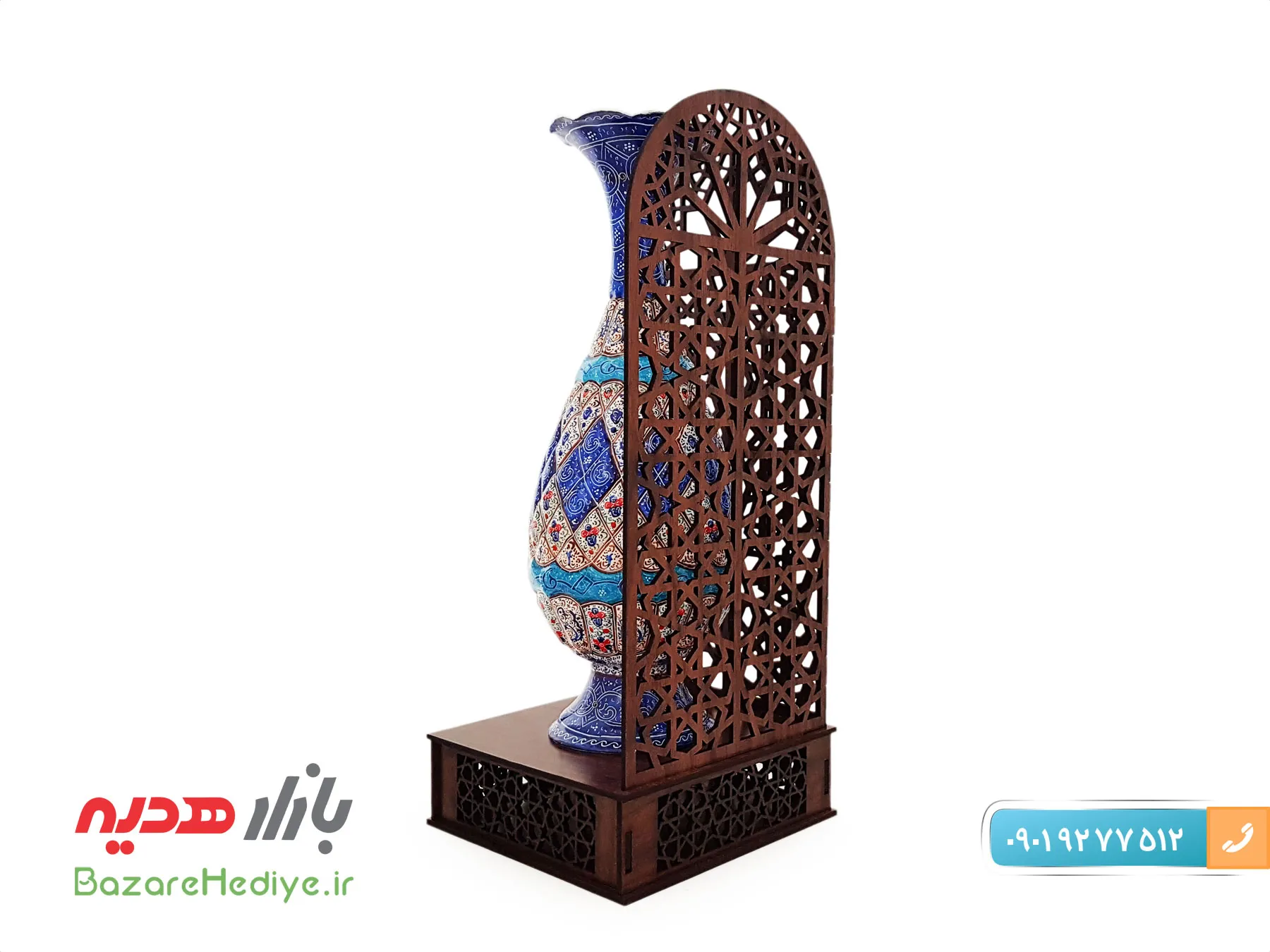 تندیس گلدان میناکاری ۲۵ سانتی طرح معراج