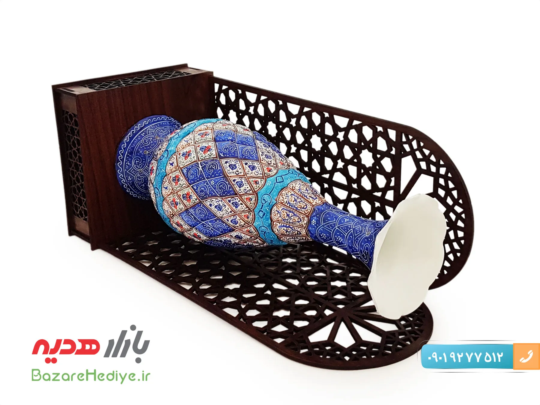 تندیس گلدان میناکاری ۲۵ سانتی طرح معراج