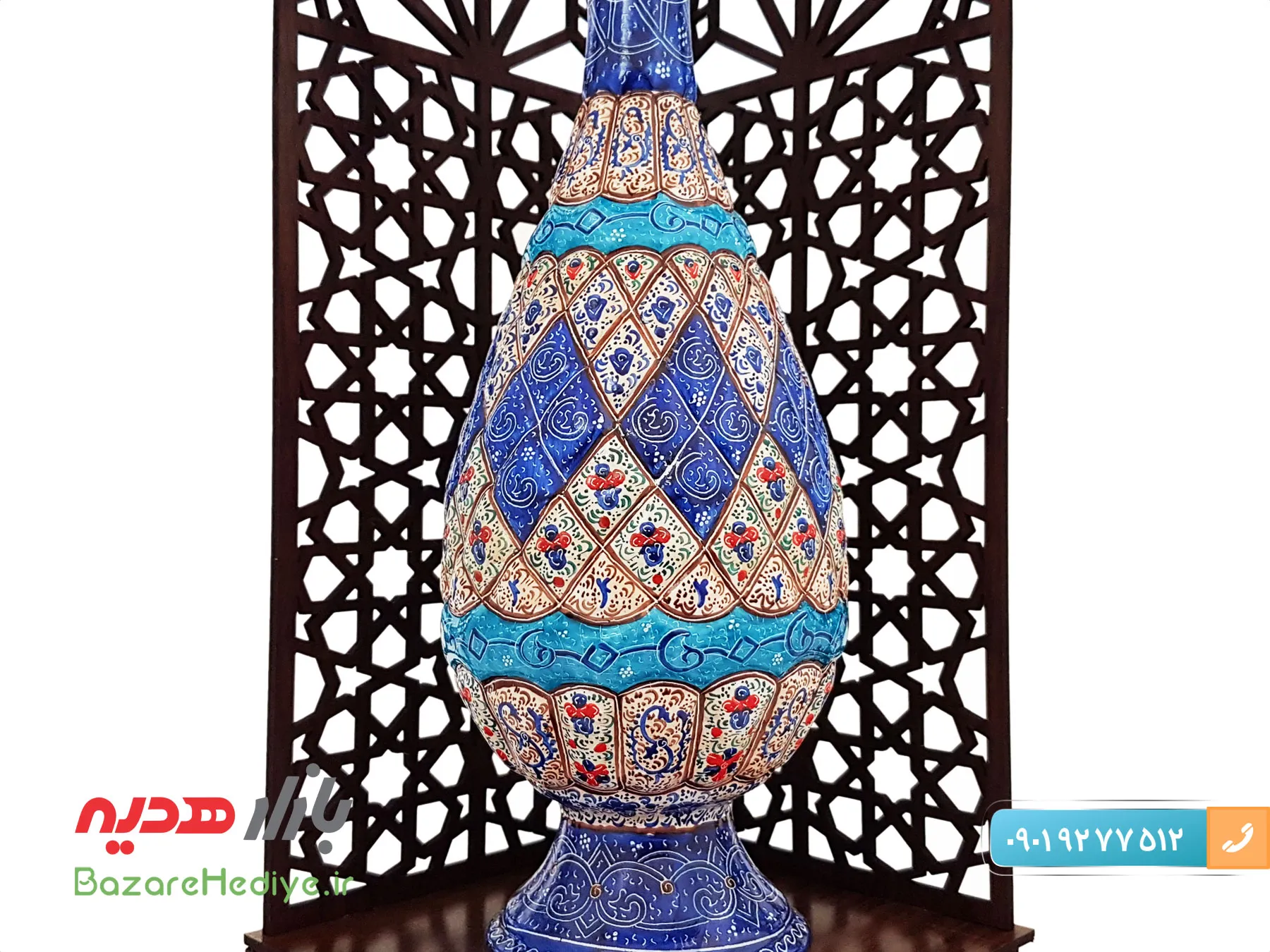 تندیس گلدان میناکاری ۲۵ سانتی طرح معراج