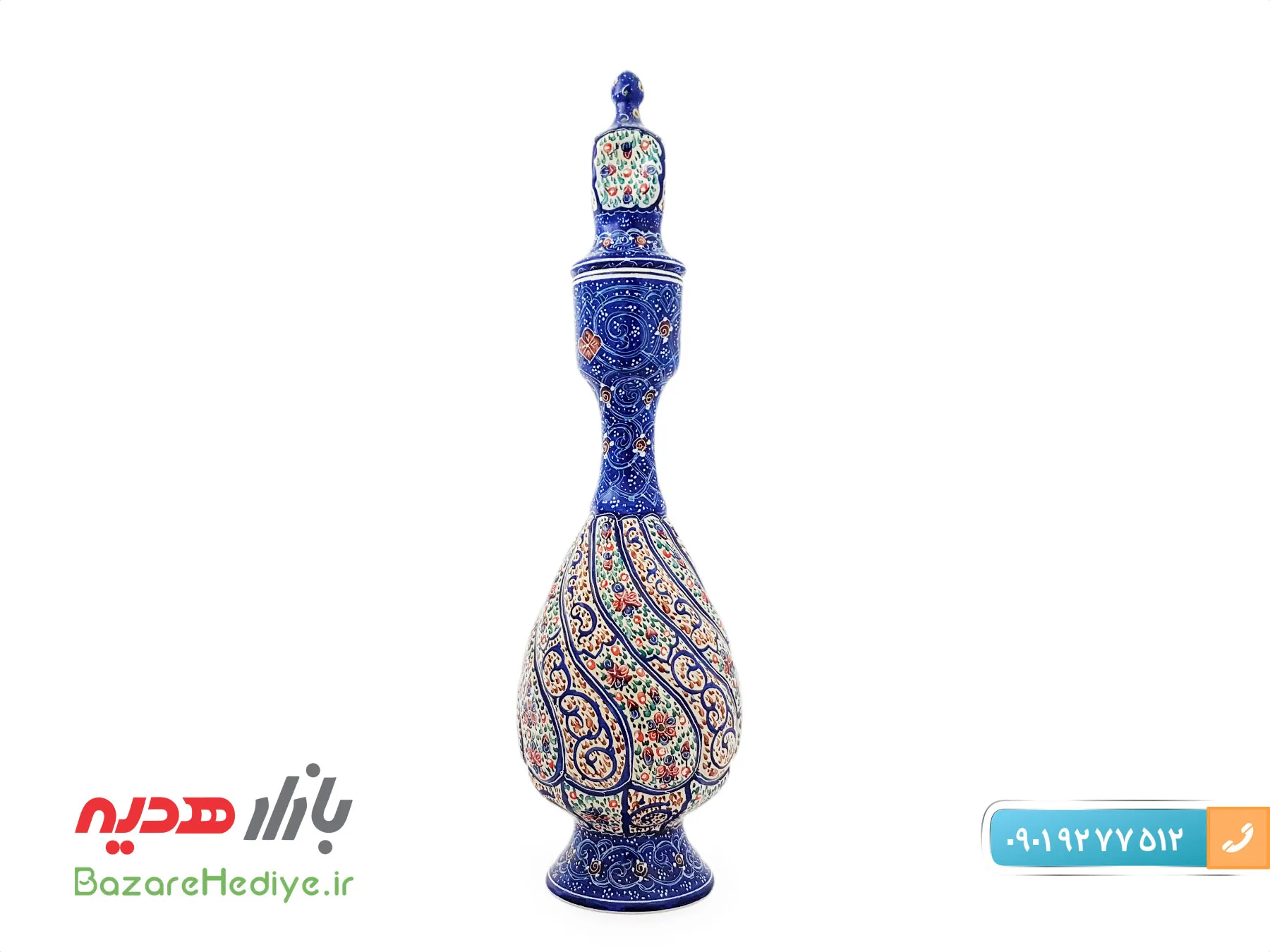 تنگ مسی میناکاری اسماعیلی ارتفاع ۲۲ سانتی متر